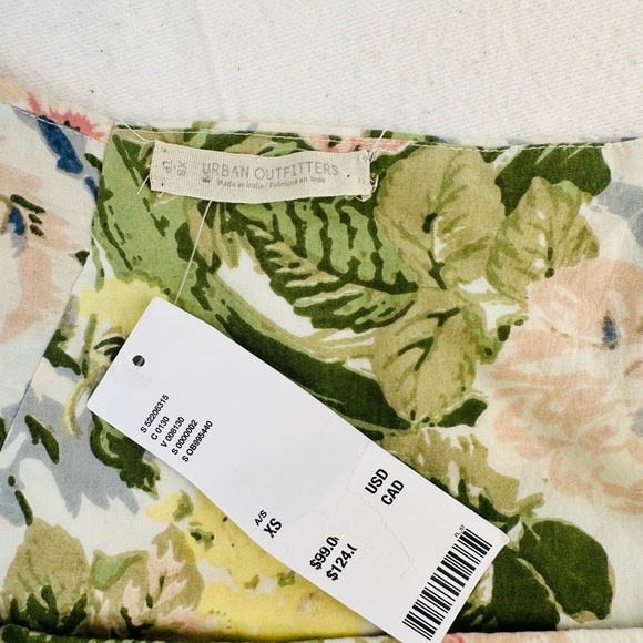 Urban Outfitters 100%Cotton Sundress Green and Pink Floral Top - Picture 12 of 15
